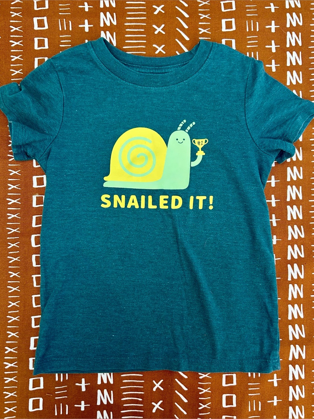 Cat & Jack Teal Green 'Snailed It!' Graphic Tee